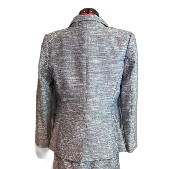 Tommy Hilfiger Skirt Suit Women Size 10 Blue Tweed 2-Piece Set Blazer & Skirt - Picture 5 of 10